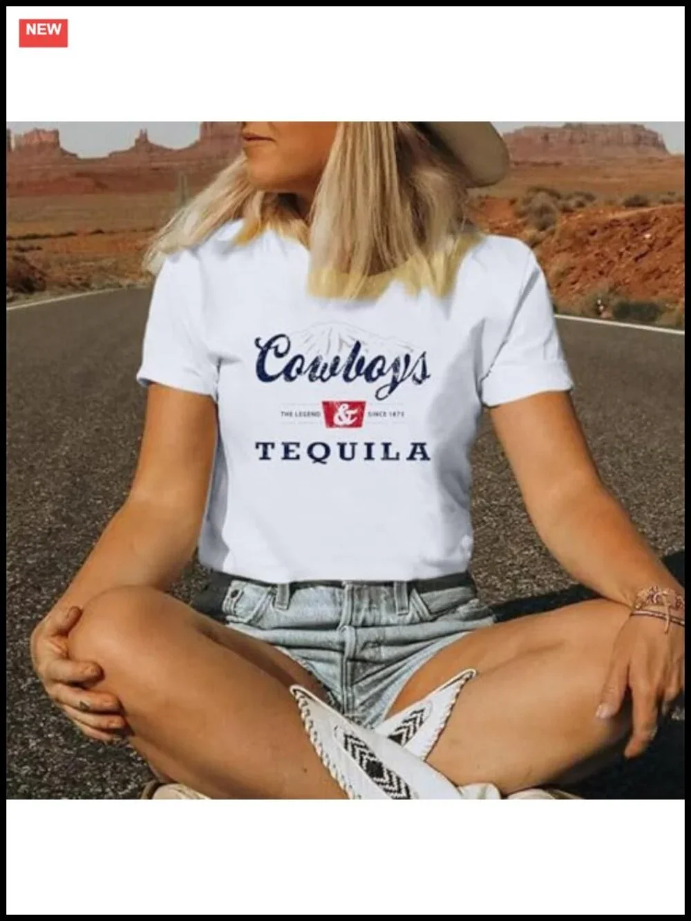 Cowgirl Western Graphic Tee Crew Neck Short Sleeve Country Music Concert Shirt